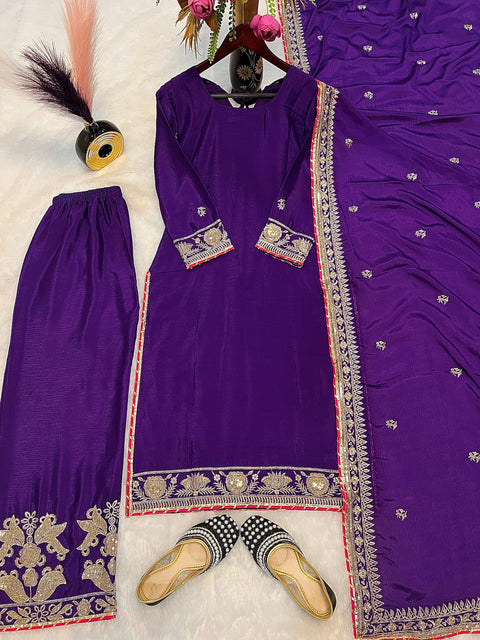 Printed Cotton Straight Suit Set With Dupatta