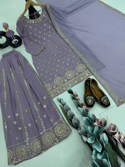 Heavy Faux Georgette with Embroidery Sequence Work