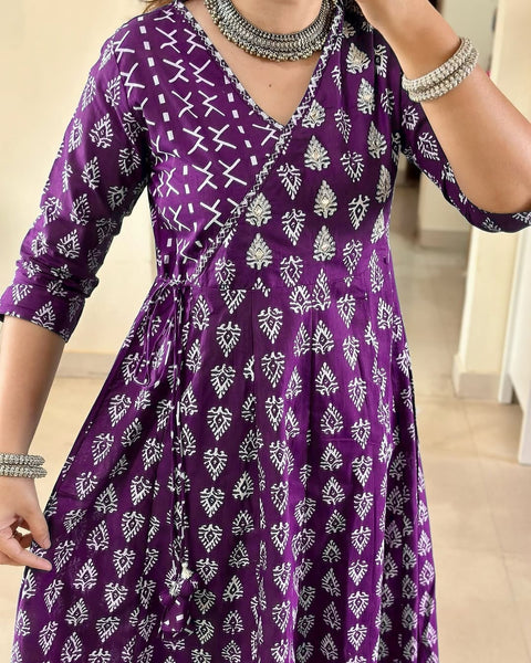 Rayon Aliya Cut Kurti Pant and Dupatta Suit