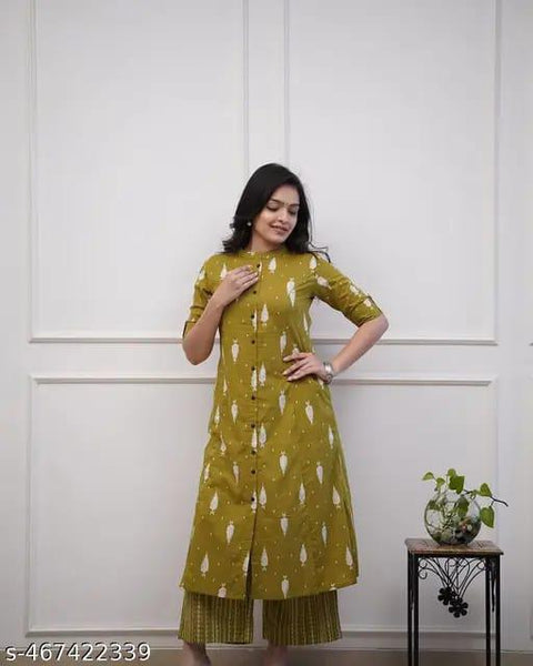Premium Floral Fine cotton kurti with palazza suit