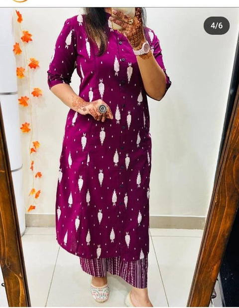 Premium Floral Fine cotton kurti with palazza suit