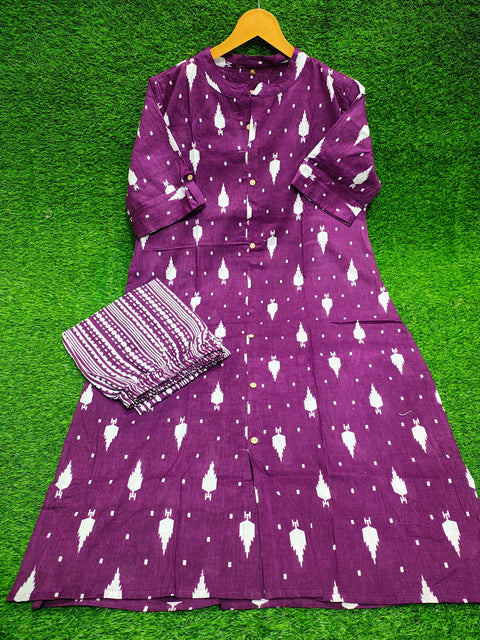 Premium Floral Fine cotton kurti with palazza suit