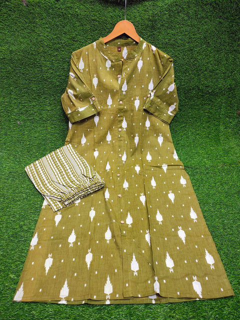 Premium Floral Fine cotton kurti with palazza suit