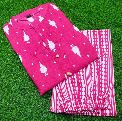 Premium Floral Fine cotton kurti with palazza suit