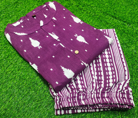 Premium Floral Fine cotton kurti with palazza suit