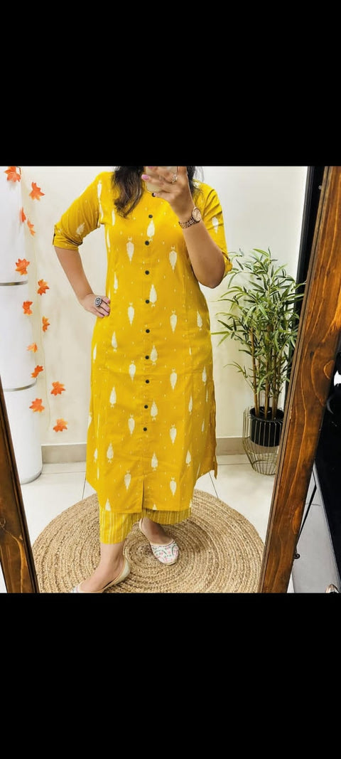 Premium Floral Fine cotton kurti with palazza suit