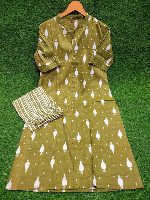 Premium Floral Fine cotton kurti with palazza suit