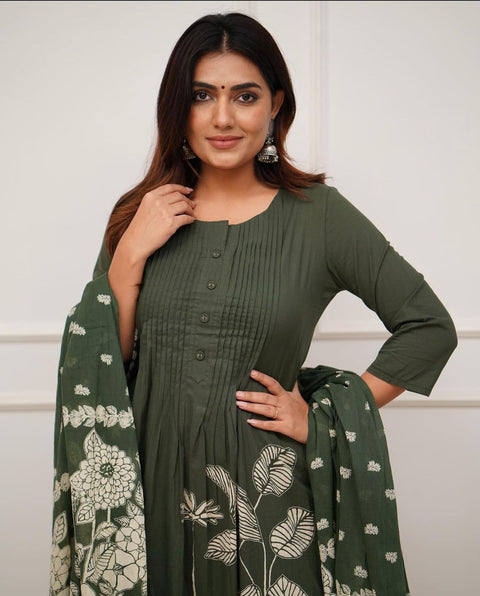 Luxury party wear with heavy embroidery and fully sticked gown suit and dupatta
