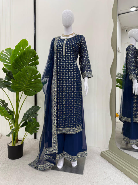 Presenting New Collection In Faux Georgette With Heavy Embroidery Work