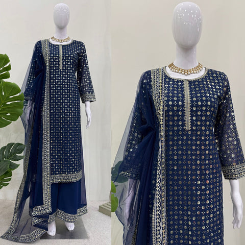Presenting New Collection In Faux Georgette With Heavy Embroidery Work
