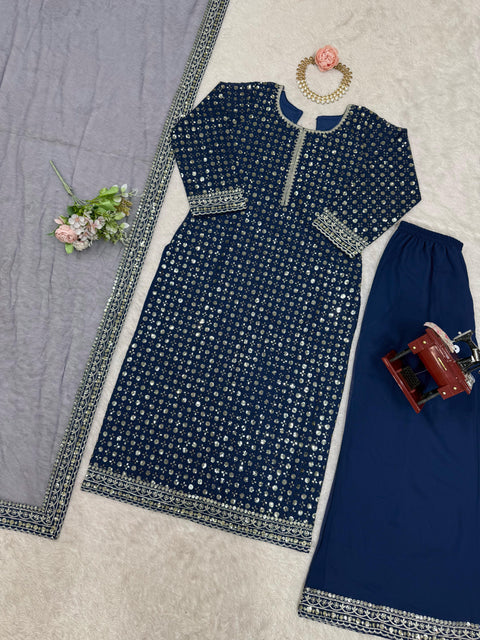 Presenting New Collection In Faux Georgette With Heavy Embroidery Work