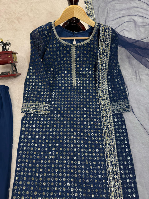 Presenting New Collection In Faux Georgette With Heavy Embroidery Work