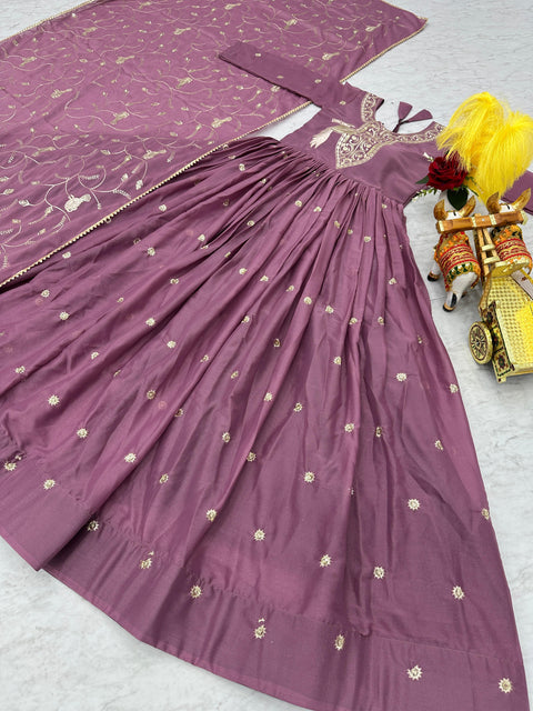 Printed Rayon Blend Stitched Anarkali Gown
