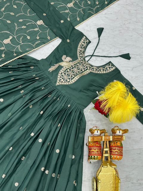 Printed Rayon Blend Stitched Anarkali Gown