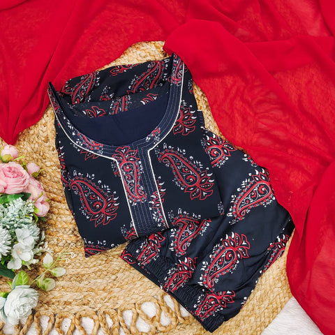 Designer Rayon Fabric Gown With Duppata