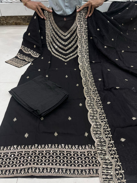 Multicoloured print with work and Dupatta