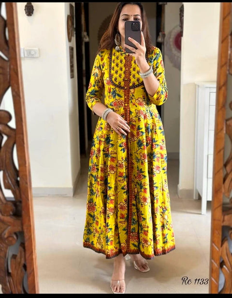 Pure cotton Jaipuri A line suit