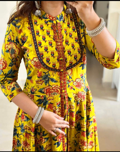 Pure cotton Jaipuri A line suit