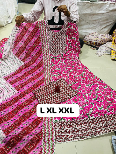 Nayra Cut Kurti Pant With Dupatta Suit