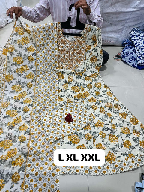 Nayra Cut Kurti Pant With Dupatta Suit