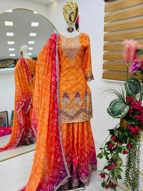 Beautiful Wedding Function Sharara Suit