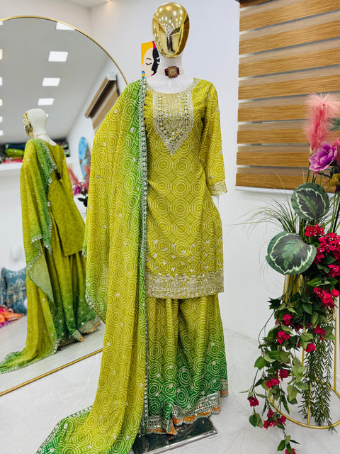 Beautiful Wedding Function Sharara Suit