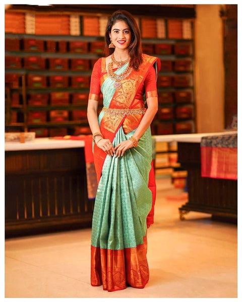 Banarasi Style Pure Kanjivaram Silk Jacquard Kanchipuram