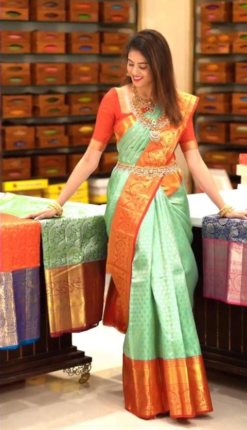 Banarasi Style Pure Kanjivaram Silk Jacquard Kanchipuram
