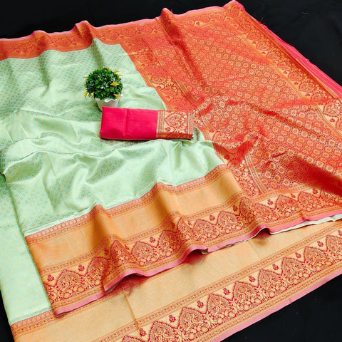 Banarasi Style Pure Kanjivaram Silk Jacquard Kanchipuram
