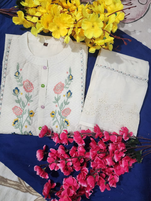 Pure Cotton Khadi Embroidery And Handwork Top