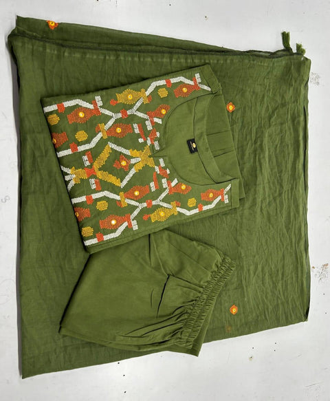 Pure Cotton Kashmiri embroidery work A-line Kurti very elegant and beautiful