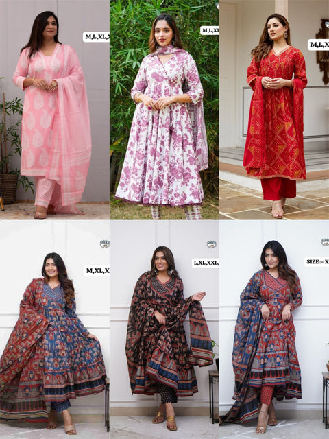 Rayon Printed Women Kurti Suit With Golden Patta Dupatta