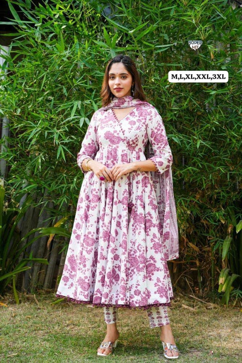 Rayon Printed Women Kurti Suit With Golden Patta Dupatta