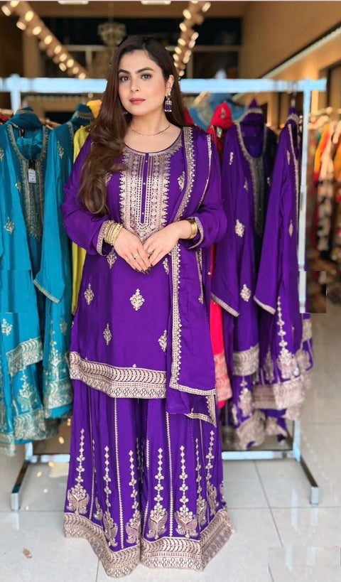 PRESENTING NEW PARTY WERE BEAUTIFUL HEAVY EMBROIDERY WORK