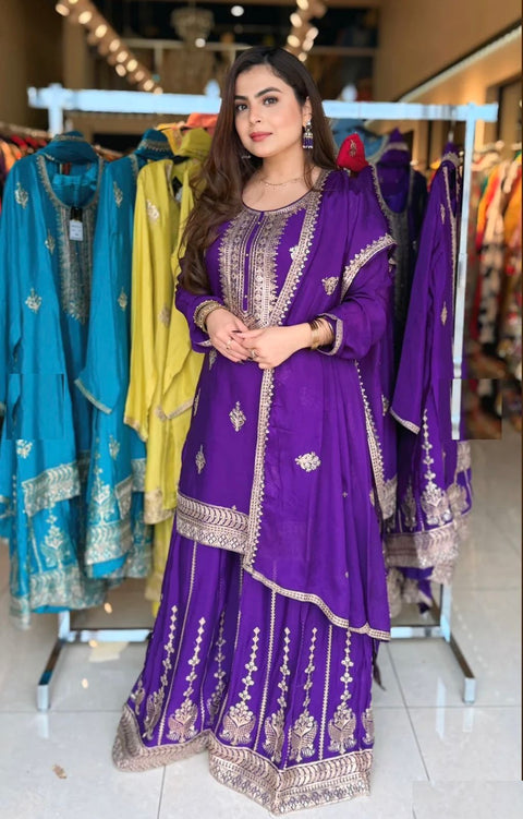 PRESENTING NEW PARTY WERE BEAUTIFUL HEAVY EMBROIDERY WORK