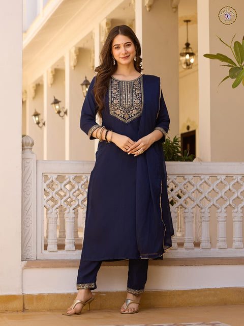 ANARKALI WITH SEQVENCE & ZARI EMBRODED WITH EMBRODED BUTTON WEAR