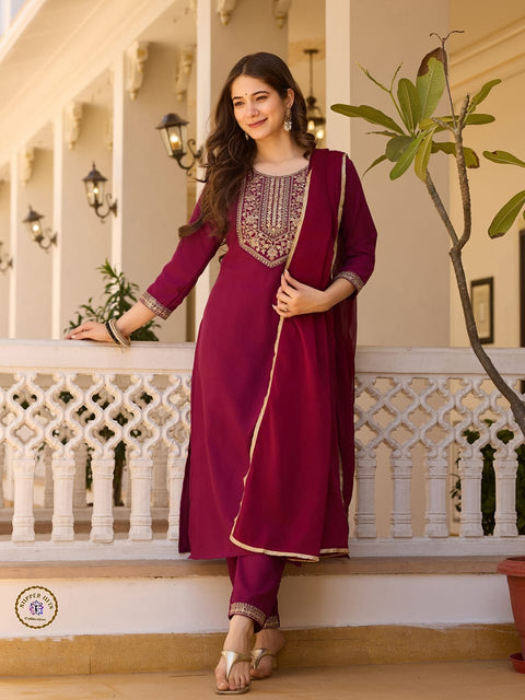 ANARKALI WITH SEQVENCE & ZARI EMBRODED WITH EMBRODED BUTTON WEAR