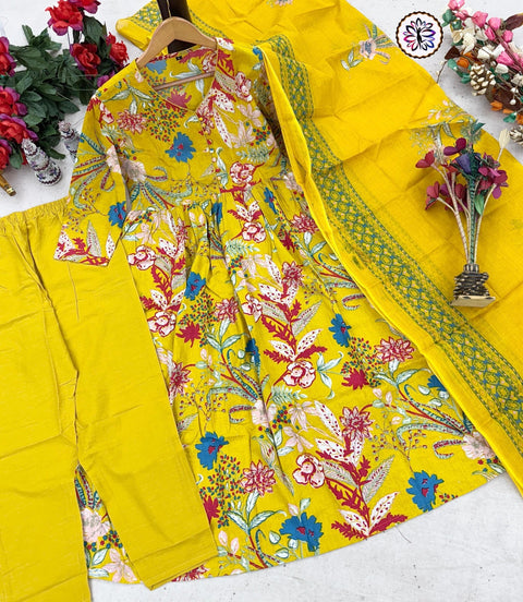 elegant cotton Anarkali salwar suit
