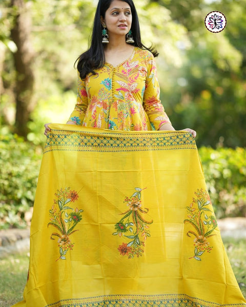 elegant cotton Anarkali salwar suit