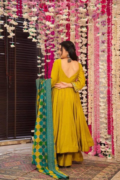 Printed Rayon Blend Stitched Anarkali Gown
