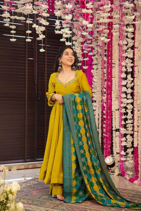 Printed Rayon Blend Stitched Anarkali Gown