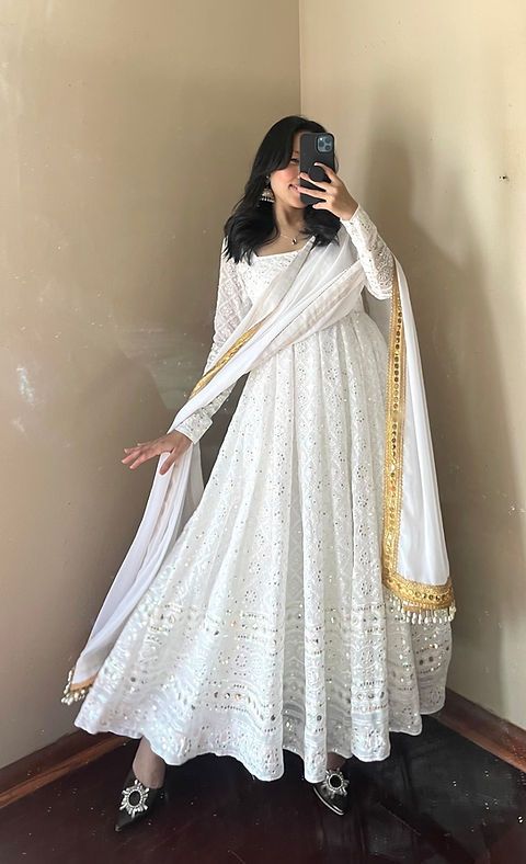Printed Rayon Blend Stitched Anarkali Gown