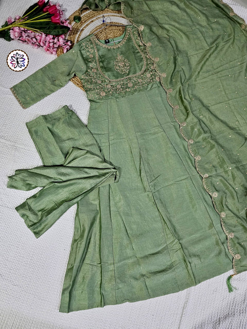 beautiful Ethnic georgette gowns with Embroidered Georgette Dupatta