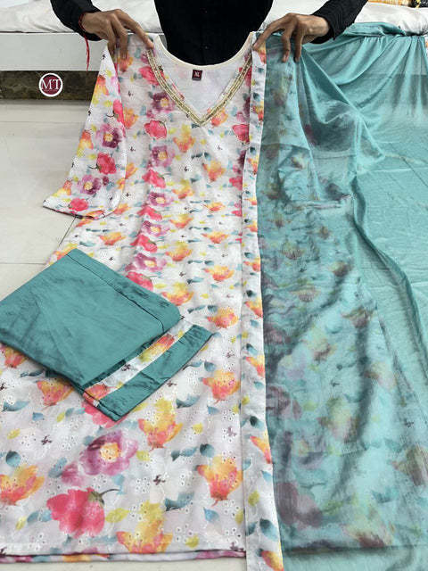 Rajasthani Printed designer straight kurta pant and Dupatta