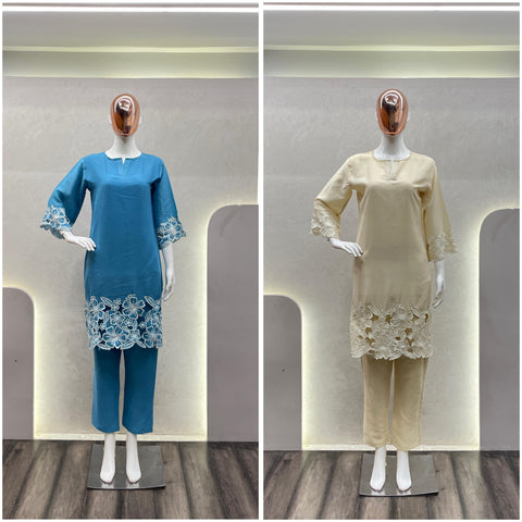 Heavy Embroidered Work Pakistani Kurti With Pant suit