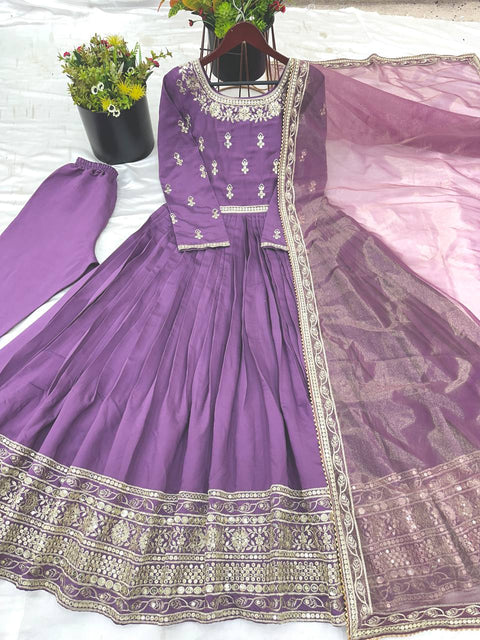 Printed Rayon Blend Stitched Anarkali Gown