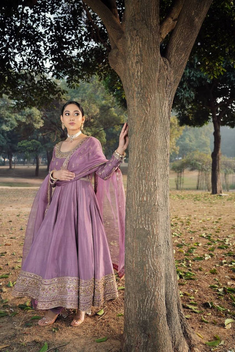 Printed Rayon Blend Stitched Anarkali Gown