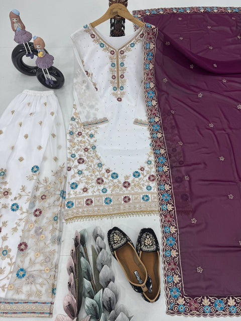New Designer Wear Heavy Work Stitched Suit