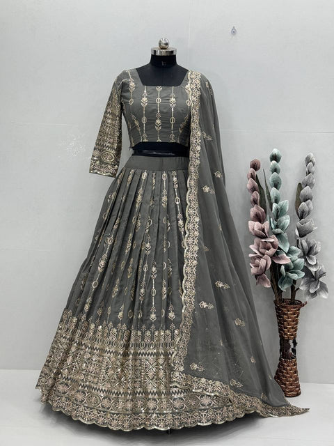 georgette sequence work rafal lehenga choli