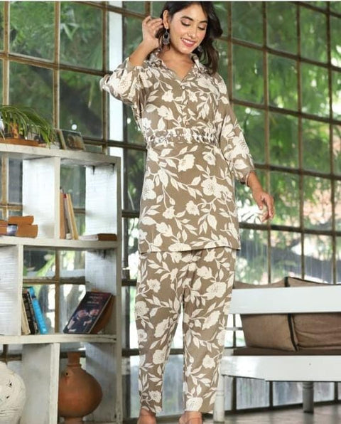 Febq Women's Designer Print Co-Ord Suit